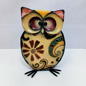 11" Metal Artistic Owl Figurine - Multicolor
